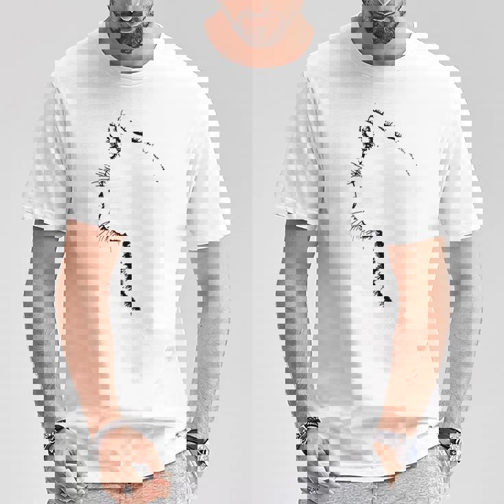 かわいい猫のシルエット Tシャツ 面白い贈り物