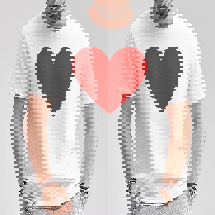 かわいい赤ミニマリスト ハート Tシャツ 面白い贈り物