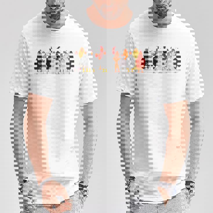 かわいい鶏 洋画 恋 春 パステル Tシャツ 面白い贈り物