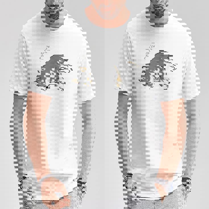 すやすや眠る黒柴 柴犬のドット絵 Tシャツ 面白い贈り物