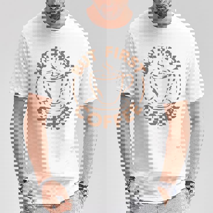 でもファーストコーヒー面白いコーヒー好き Tシャツ 面白い贈り物