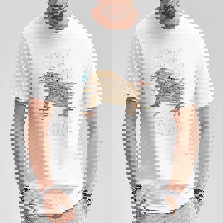 ひげを生やしたドラゴン、バルタゲーム、フトアゴヒゲトカゲ、ポゴナとくつろぐ 長袖tシャツ Tシャツ 面白い贈り物