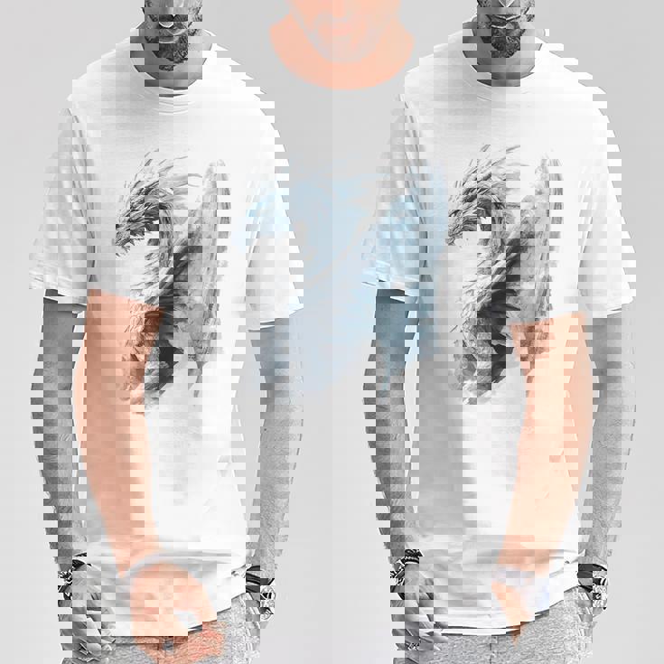 アイスドラゴン グラフィック 神話アート アイスドラゴン Tシャツ 面白い贈り物