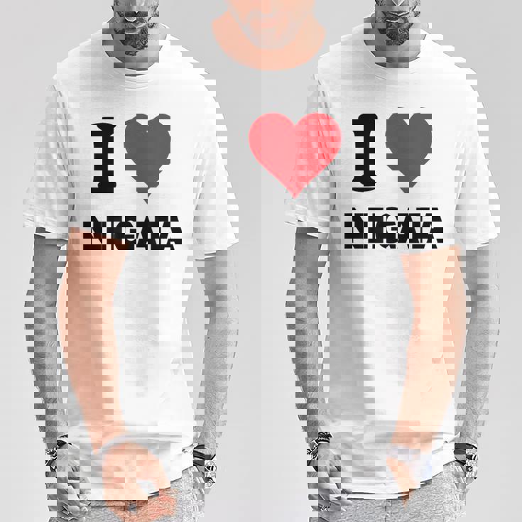 アイハート 新潟 日本 愛 日本土産 Tシャツ 面白い贈り物