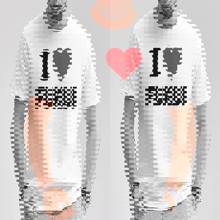 アイハート 福井 日本 愛 日本土産 Tシャツ 面白い贈り物