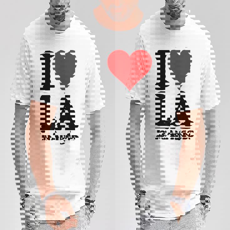 アイラブハートラロサンゼルスカリフォルニア Tシャツ 面白い贈り物
