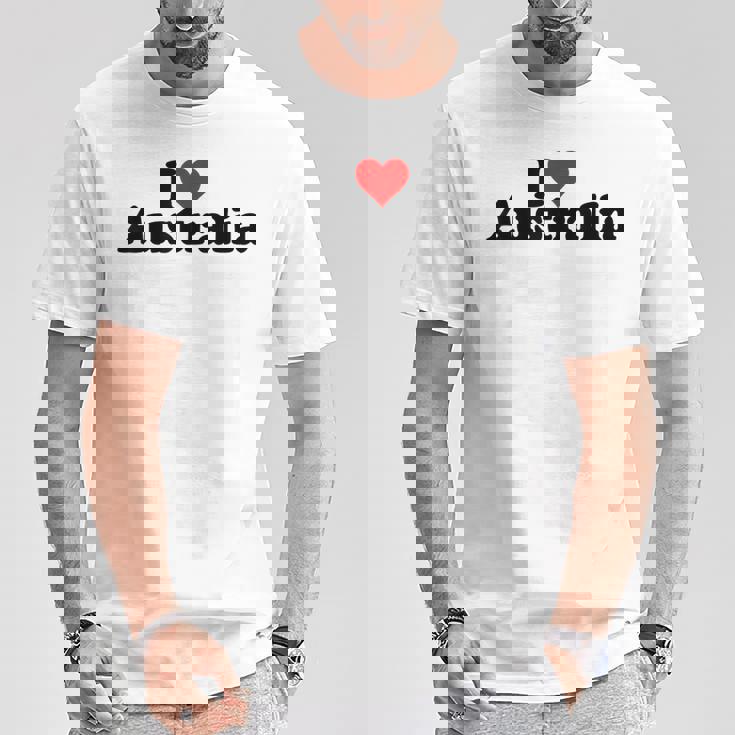 アイ・ラブ・ハート・オーストラリア Tシャツ 面白い贈り物
