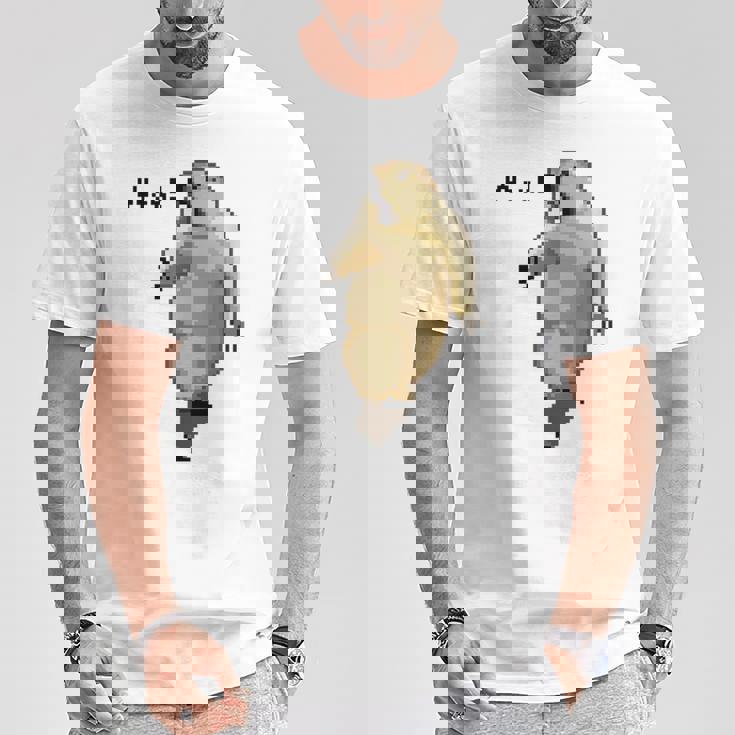 アニマルプリント 驚いたマーモット ドット絵 ピクセルアート 面白い 動物 ミーム Tシャツ 面白い贈り物