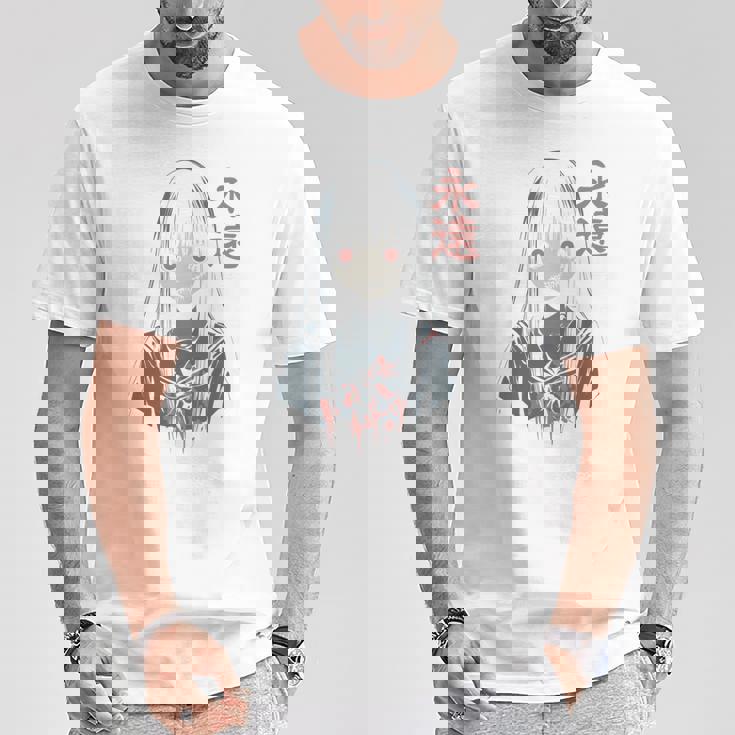 アニメ ホラーガール 美的 ソフト グランジ ワイフ 日本人 女の子 長袖tシャツ Tシャツ 面白い贈り物