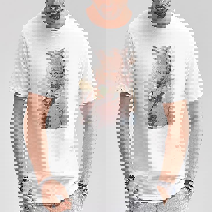 アニメ ワイフ かわいい アニメ 漫画 猫 女の子 甘い レトロ 日本 Tシャツ 面白い贈り物