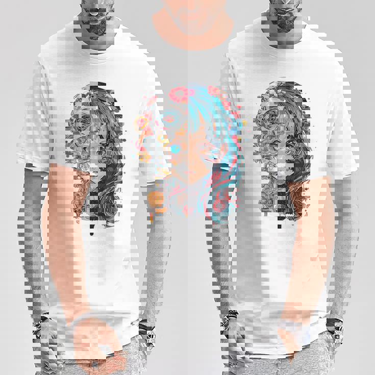 アニメ 漫画 モチーフ カラフル イラスト アニメ Tシャツ 面白い贈り物