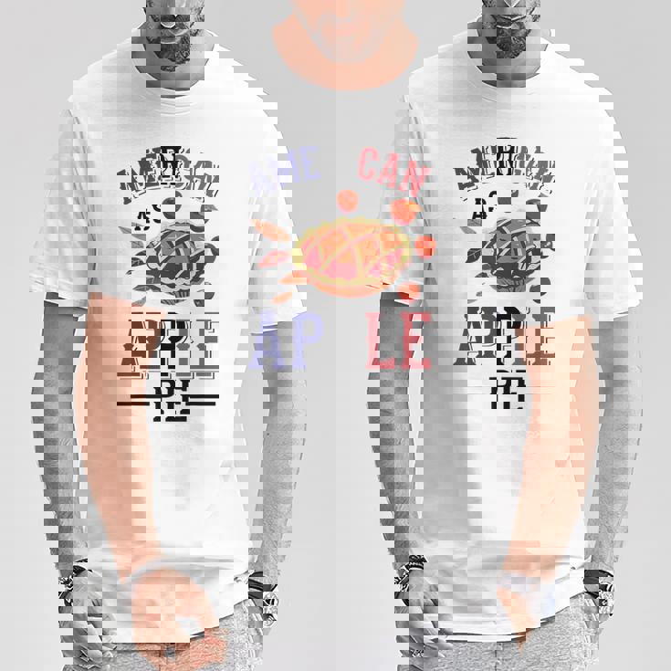 アメリカ国旗-アメリカン・アズ・アップルパイ Tシャツ 面白い贈り物