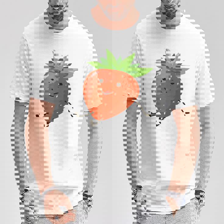 イチゴのハロウィンコスチューム かわいい怠惰なイチゴの果実 Tシャツ 面白い贈り物