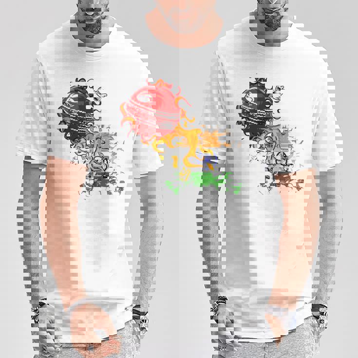 インドクリケット 長袖tシャツ Tシャツ 面白い贈り物