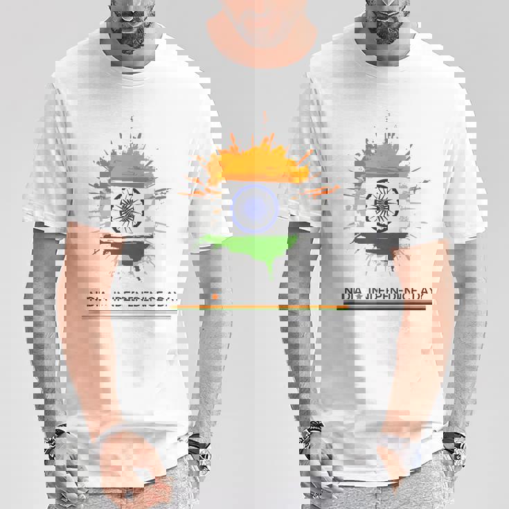 インド独立記念日 1947年8月15日 インド国旗 愛国心 Tシャツ 面白い贈り物