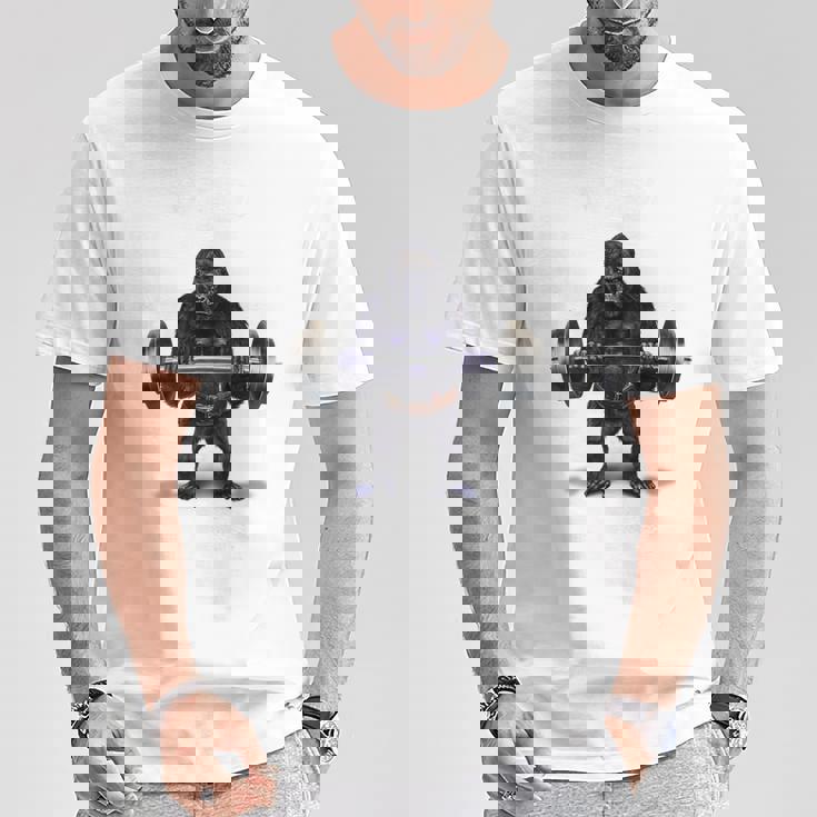 ウェイトリフティング 筋トレ バーベル やる気がないなら家に帰れ ゴリラ Tシャツ 面白い贈り物