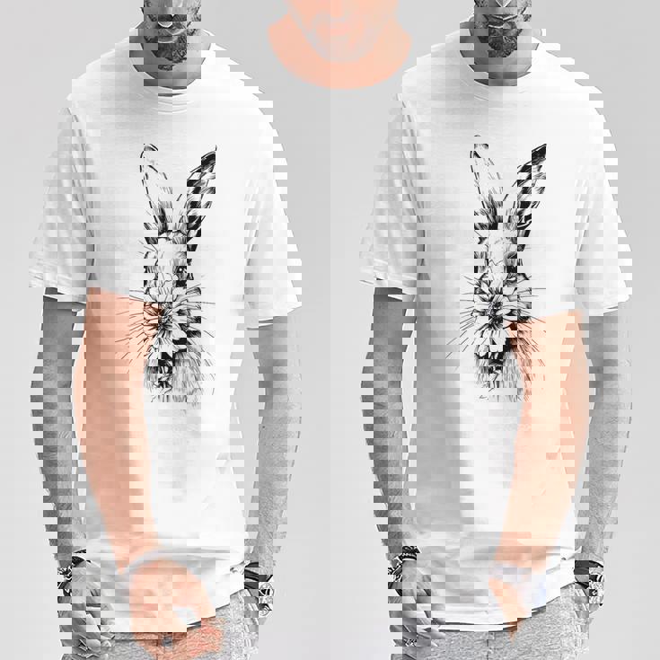 ウッドランド バニー コテージコア 花 春 素朴なイースター Tシャツ 面白い贈り物