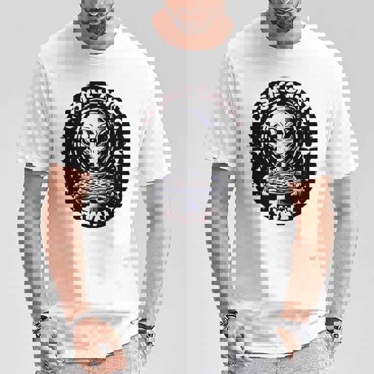 エイリアンピザオファー 宇宙の地殻が待っている 長袖tシャツ Tシャツ 面白い贈り物