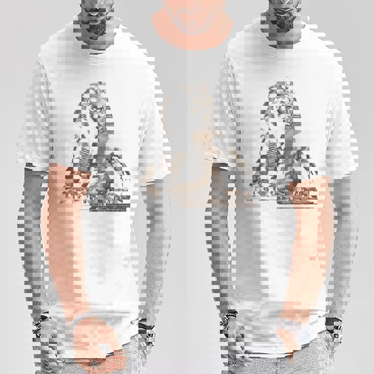 エジプト スフィンクス 神秘 ラムセス バックプリント Tシャツ 面白い贈り物