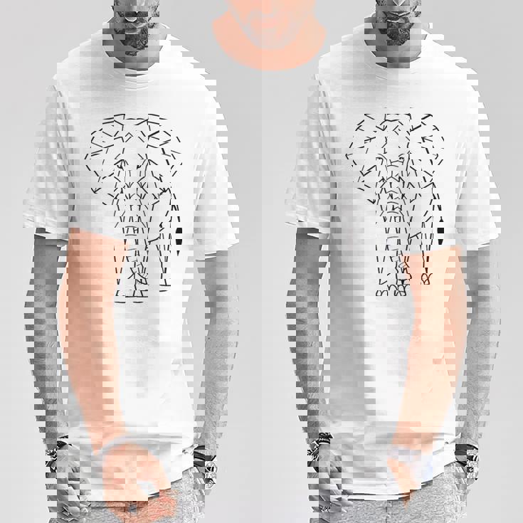 エレファントtシャツ、幾何学象クッション象 Tシャツ 面白い贈り物