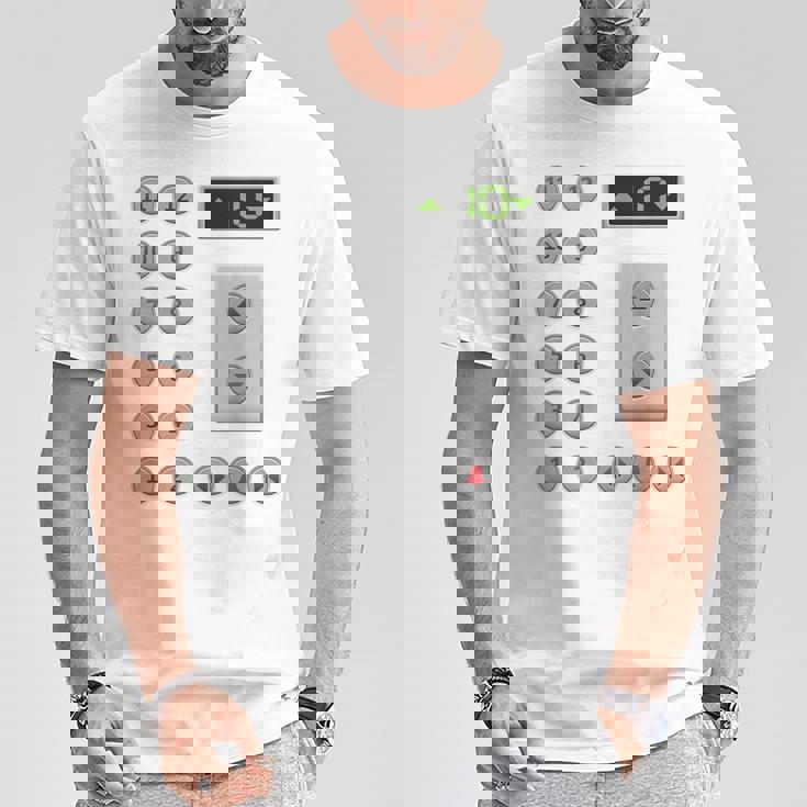 エレベーターボタン おもしろエレベーター Tシャツ 面白い贈り物