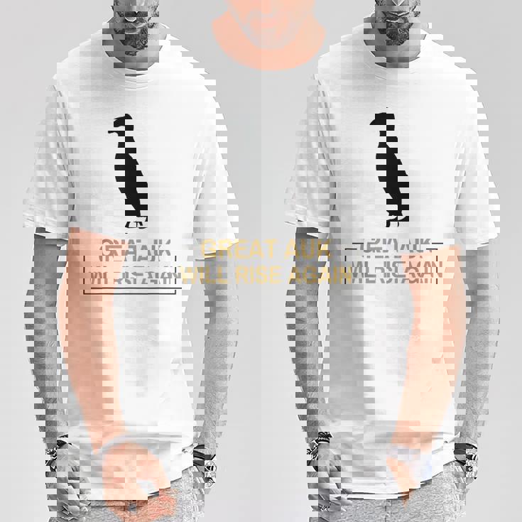 オオウミガラスは再び復活する 絶滅した飛べない鳥ペンギン Tシャツ 面白い贈り物