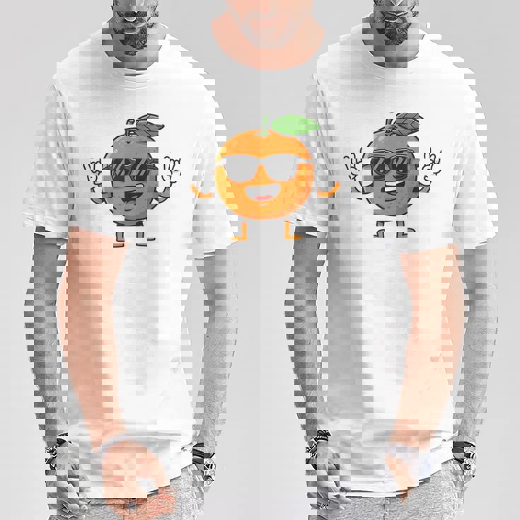 オレンジ 面白い 人間 クール シェード 腕 脚 夏 太陽 Tシャツ 面白い贈り物