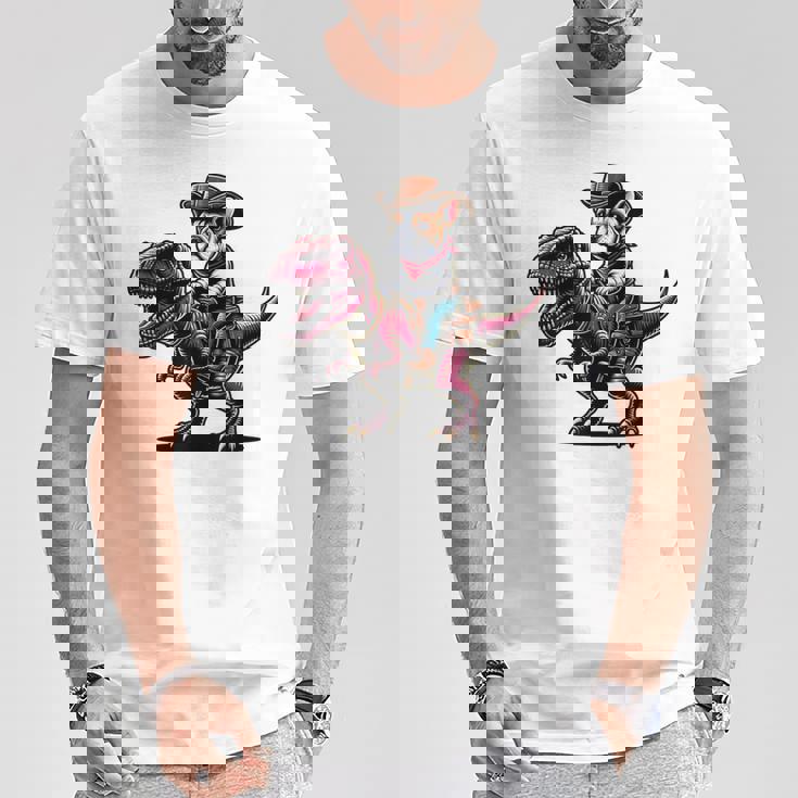 カウボーイ フレンチブルドッグ ライディング A ティラックス かわいいフレンチー Tシャツ 面白い贈り物