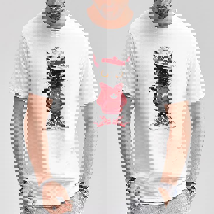 カナダデー 面白い クール 黒猫 カナダ国旗 キッズ 女の子 男の子 Tシャツ 面白い贈り物