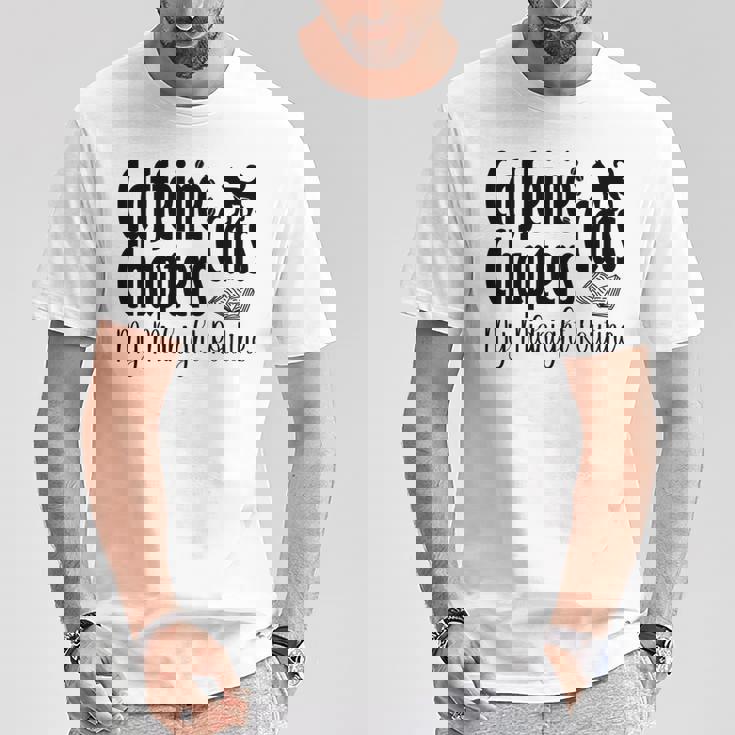 カフェイン猫・章 マイミッドナイトルーチン ナイトキャット フクロウ 長袖tシャツ Tシャツ 面白い贈り物