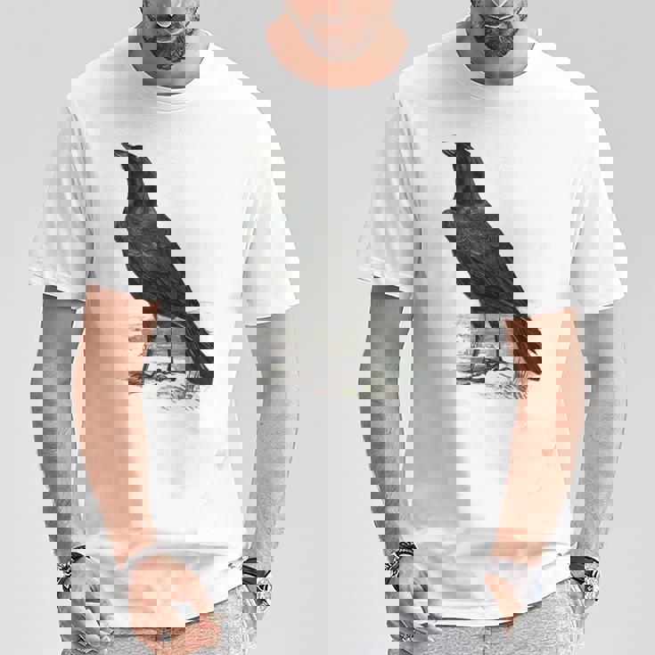 カラス ビンテージ イラスト カラス Tシャツ 面白い贈り物