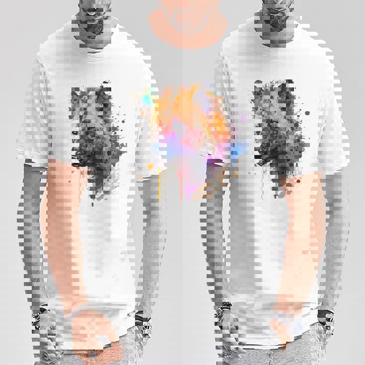 カラフルなハイエナプレデター 水彩画携帯電話ケース Tシャツ 面白い贈り物