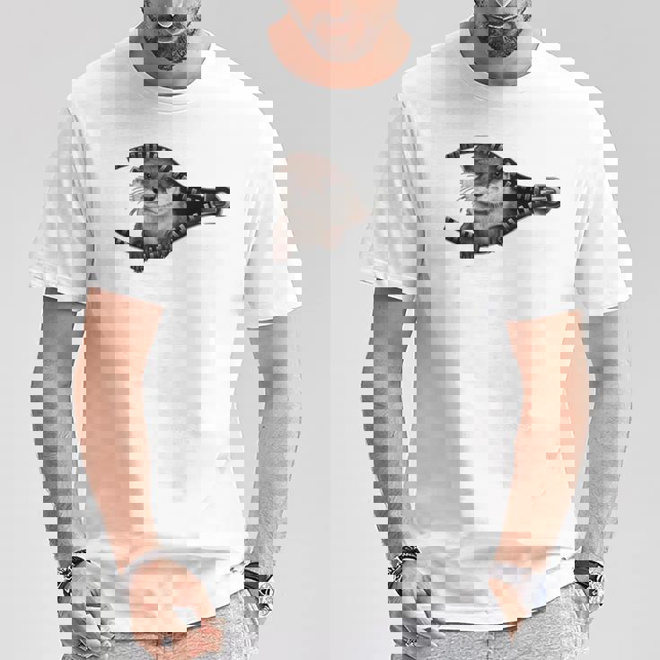 カワウソ 長袖tシャツ Tシャツ 面白い贈り物