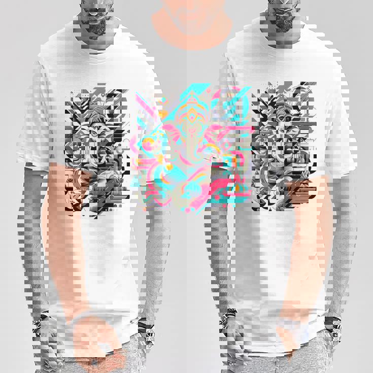 ガネーシャモダンポップ Tシャツ 面白い贈り物