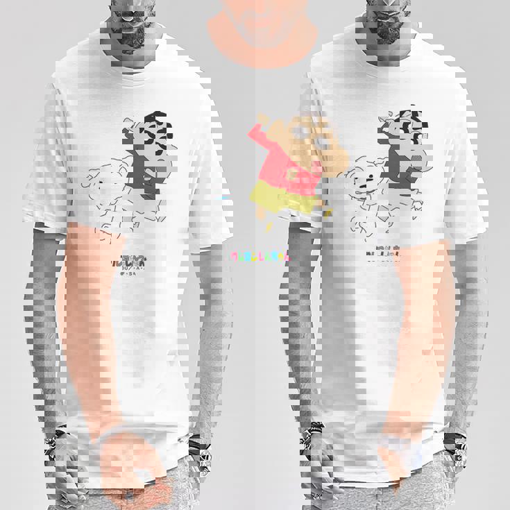 キッズ クレヨンしんちゃん 踊る！しんちゃんとシロ Tシャツ 面白い贈り物