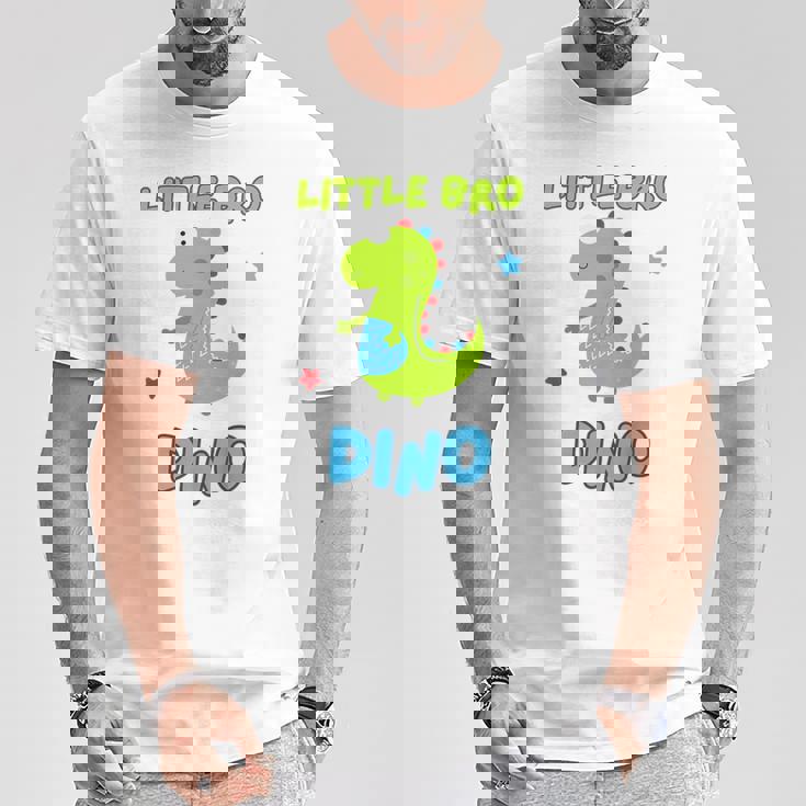 キッズ マッチング Little Bro Dino & Big Bro Dino Tシャツ 面白い贈り物