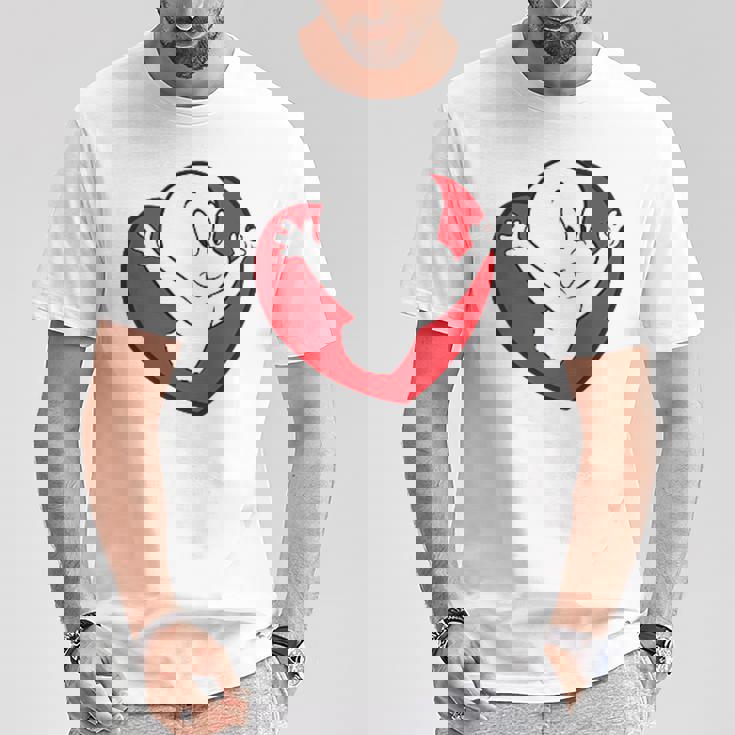 キャスパー・ザ・フレンドリー・ゴースト バレンタインデーのフロント&バック Tシャツ 面白い贈り物