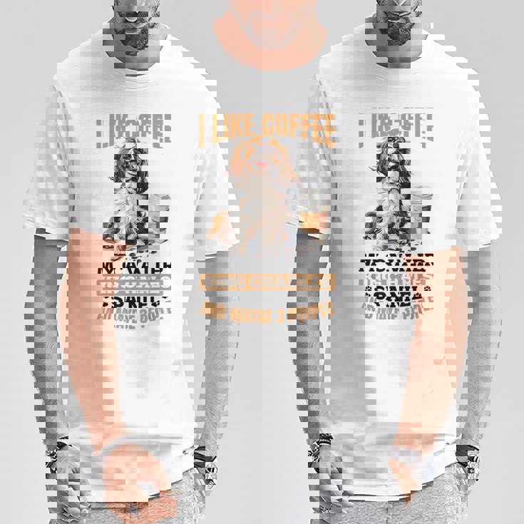 キャバリア・キング・チャールズ・スパニエル犬種 I Like Coffee My Tシャツ 面白い贈り物