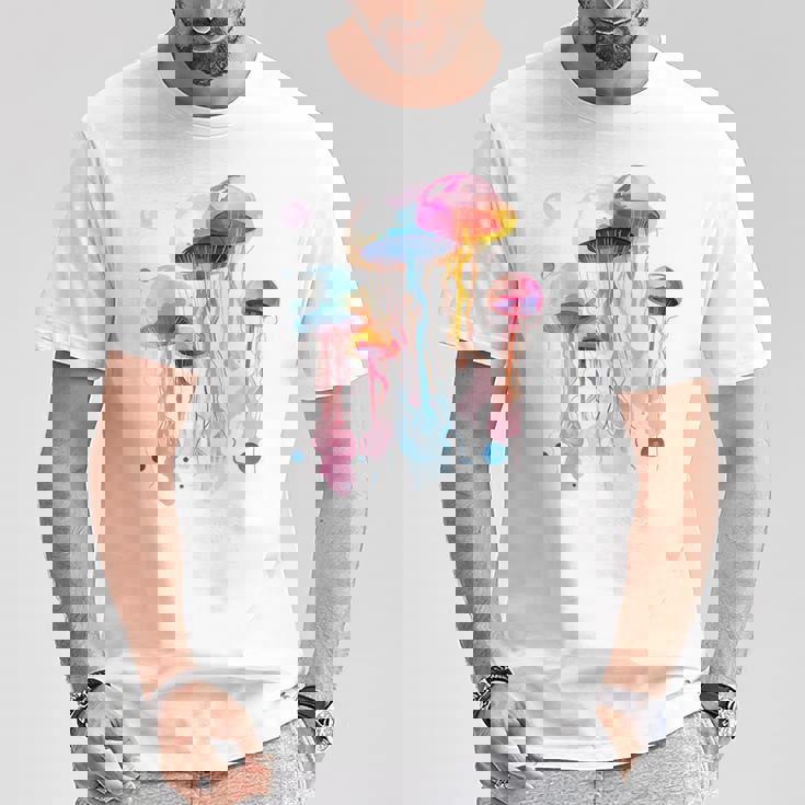 クラゲ 幾何学 動物 カラフル 抽象 アート クラゲ Tシャツ 面白い贈り物