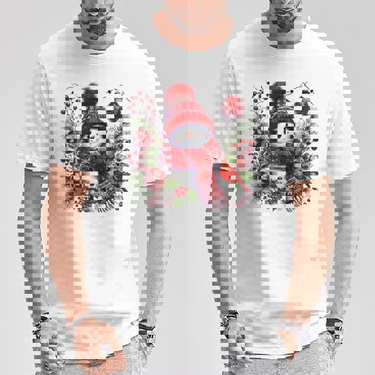 クリスマスの雪だるま Tシャツ 面白い贈り物