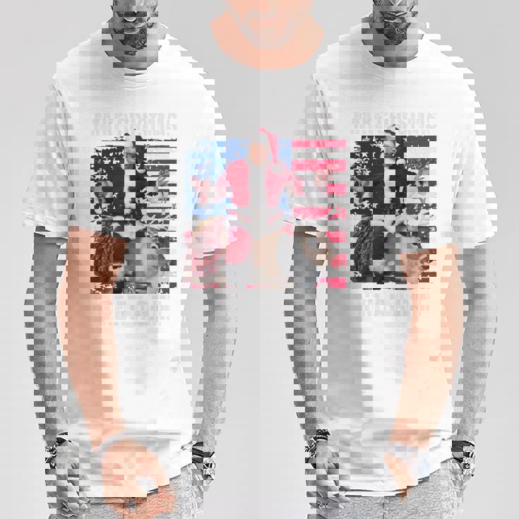 クリスマスを再び素晴らしいものにする トランプパジャマ 醜い 長袖tシャツ Tシャツ 面白い贈り物