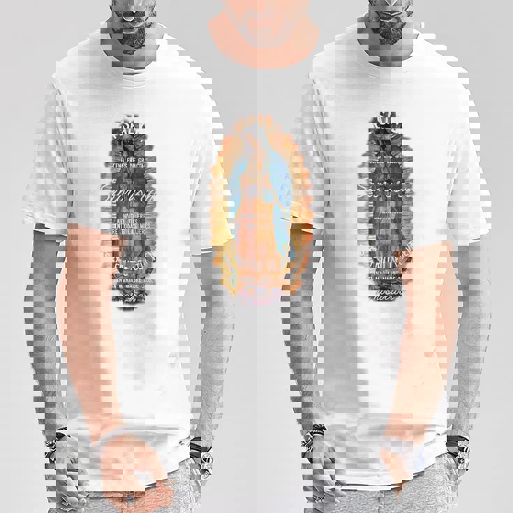 グアダルーペの聖母 カトリック アヴェ・マリア スペイン語 ヘイルマリア 長袖tシャツ Tシャツ 面白い贈り物