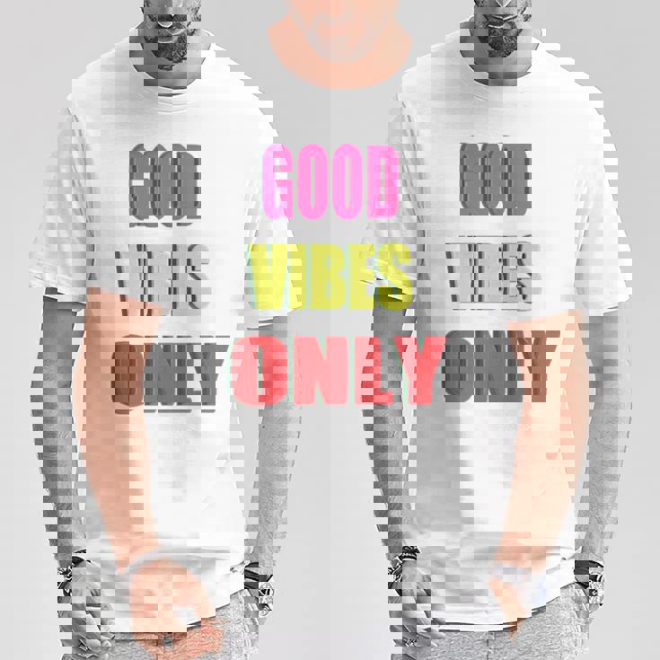 グッド・バイブス・オンリー 長袖tシャツ Tシャツ 面白い贈り物