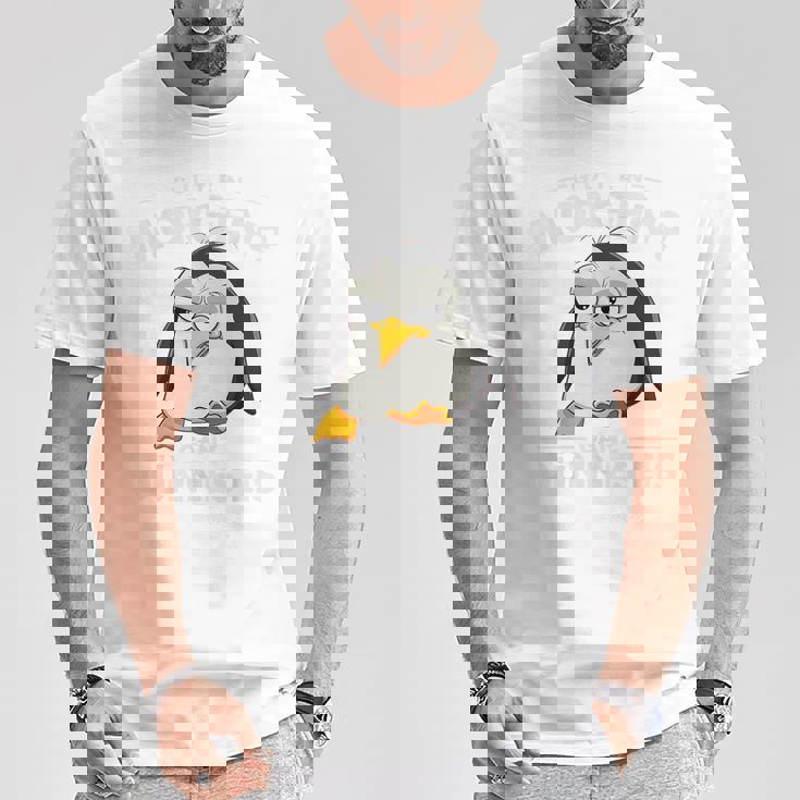 グーテン・モルゲン極薄アイスクリーム おもしろモーニンググループ ペンギン Tシャツ 面白い贈り物