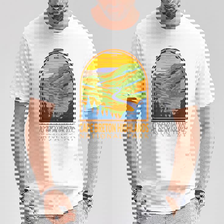 ケープブレトンハイランズ国立公園 カナダヴィンテージエンブレム 長袖tシャツ Tシャツ 面白い贈り物