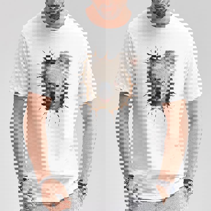 コアラ アニマル柄 動物園 ポートレート イラスト かわいい コアラ Tシャツ 面白い贈り物