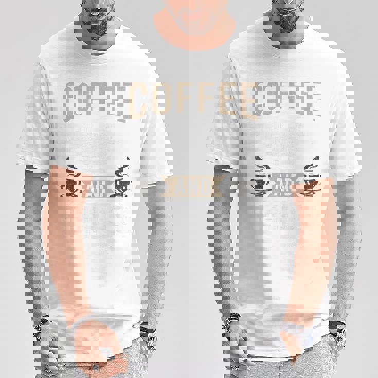 コーヒーとペキニーズ犬愛好家 Tシャツ 面白い贈り物