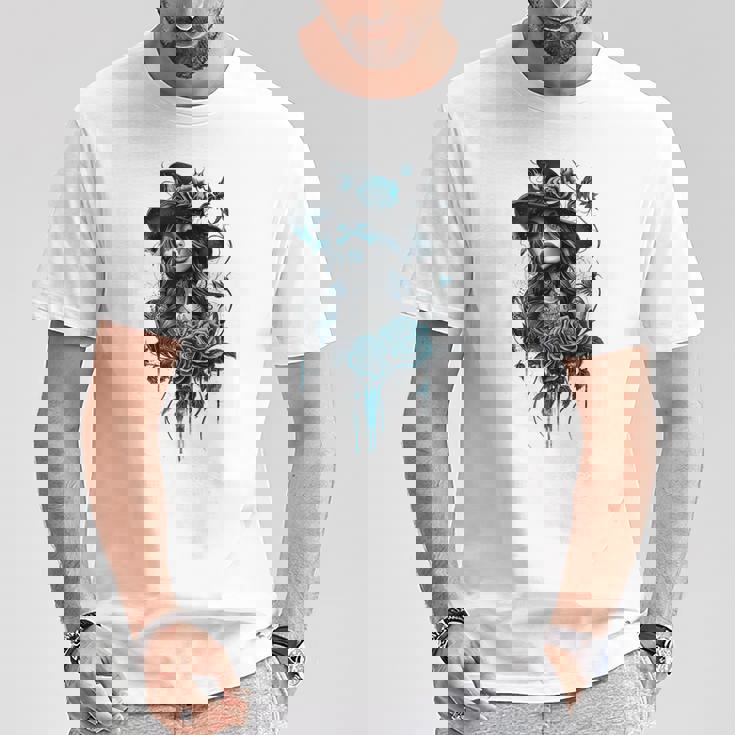 ゴシックガール ハロウィンコスチューム 魔女ゴス オカルトウィッカ Tシャツ 面白い贈り物