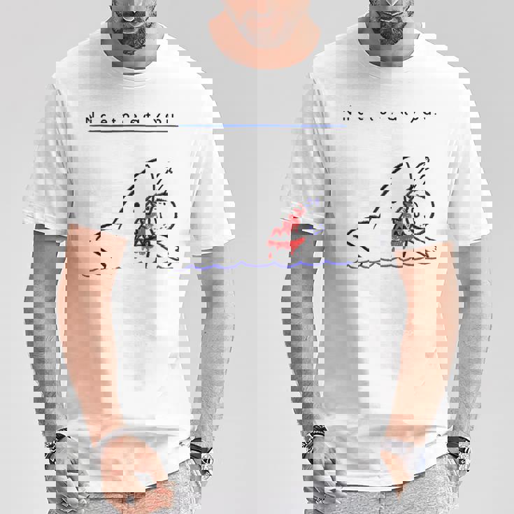 サメのことわざ ブラックユーモア Nice To Eat Yo Tシャツ 面白い贈り物