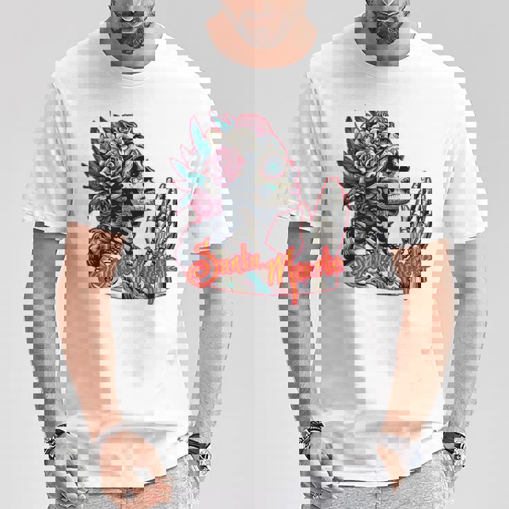 サンタ・ムエルテ カトリーナ カラベラ 長袖tシャツ Tシャツ 面白い贈り物